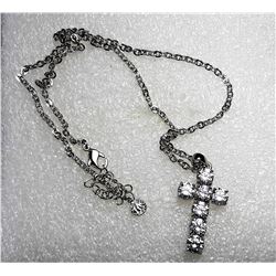 21)  AUSTRIAN CRYSTAL CROSS ON CHAIN