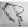 Image 1 : 21)  AUSTRIAN CRYSTAL CROSS ON CHAIN