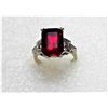 Image 1 : 20)  EMERALD CUT LAB CREATED RUBY WITH