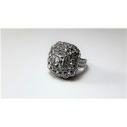 2)  WHITE TOPAZ CLUSTER STATEMENT RING