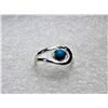 Image 1 : 13)  SILVER TONE & TURQUOISE RING