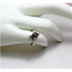 12)  925 STAMPED SILVER RING WITH HEART