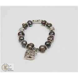 #54-FRESH WATER PEARL WITH HEART SHAPE BRACELET