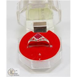 #87-NATURAL RED RUBY GEMSTONE RING