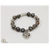 Image 1 : #56-FRESH WATER PEARL WITH HEART SHAPE BRACELET