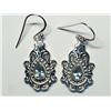 Image 1 : 89) STERLING SILVER BLUE TOPAZ EARRINGS