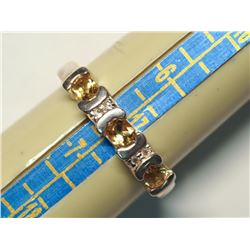 61) STERLING SILVER CITRINE RING