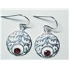 Image 1 : 70) STERLING SILVER GARNET EARRINGS