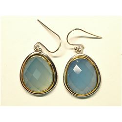 65) STERLING SILVER CHALCEDONY EARRINGS