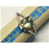 Image 1 : 59) STERLING SILVER CITRINE & CUBIC ZIRCONIA RING