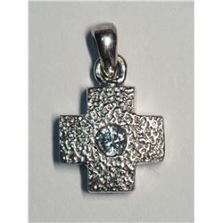 45) STERLING SILVER CUBIC ZIRCONIA PENDANT
