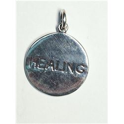 48) STERLING SILVER "HEALING" PENDANT
