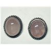 Image 1 : 49) STERLING SILVER ROSE QUARTZ EARRINGS