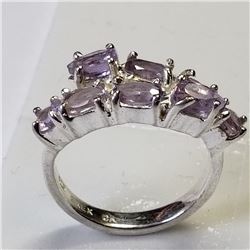16) STERLING SILVER AMETHYST RING