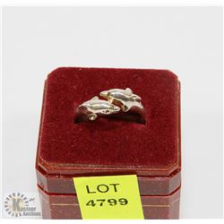STAMPED .925 SILVER DOLPHIN RING