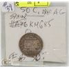 Image 1 : 1880 SPANISH SILVER 50 CENT PIECE