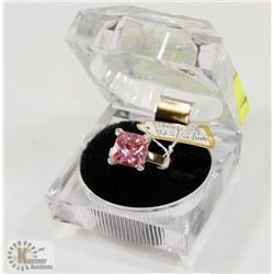 NEW STERLING 925/SILVER RING SIZE 8 CUBIC PINK