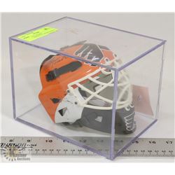 FLYER MINI HELMET AUTOGRAPHED BY BERNIE PARENT.