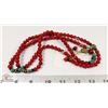 Image 1 : RED DYED TURQUOISE BEAD NECKLACE.