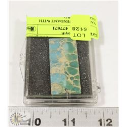 VARASCITE PENDANT WITH LEATHER CORD.