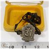 Image 1 : TIBETAN STASH BOX PENDANT WITH LEATHER CORD.