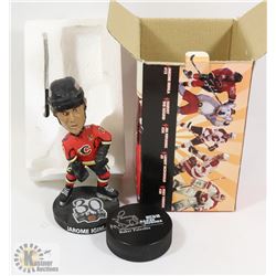 LANNY MCDONALD SIGNED PUCK AND BOBBLEHEAD