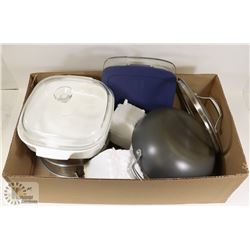 COOKWARE 6PC INCL CORNINGWARE.