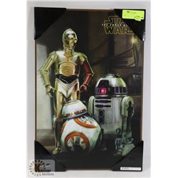 19." X13" WOOD BACKED STAR WARS POSTER