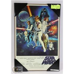 19." X13" WOOD BACKED STAR WARS POSTER