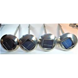 19)  LOT OF 4 DELUXE LARGE SOLAR LIGHTS