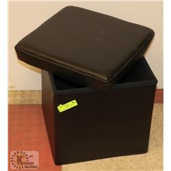 BLACK VINYL STORAGE BOX WITH FELT LINING - 14" X