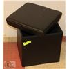 Image 1 : BLACK VINYL STORAGE BOX WITH FELT LINING - 14" X