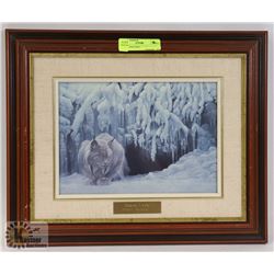 ROBERT BATEMAN DOZING LYNX FRAMED PICTURE