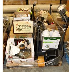 PALLET OF ACCENT PIECES, COFFEE MACHINE, TABLE