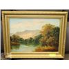 Image 1 : ANTIQUE OIL ON LINEN PAINTED BY A. COX.