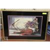 Image 1 : FRAMED MATTED CLASSIC STILL LIFE PRINT 23"X31".