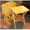 Image 1 : SOLID WOOD TV TRAY SET WITH STAND