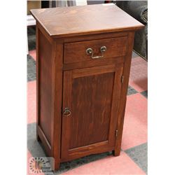 ESTATE WOOD CABINET, 18.5"X13.5"X32".