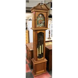 KENALL WOOD CRAFTS GRAND FATHER CLOCK.
