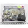 Image 1 : BEVELLED CRYSTAL PRESSED FLOWERS JEWELRY BOX W/