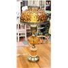 Image 1 : VINTAGE AMBER GLASS LAMP.