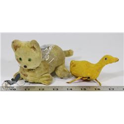 VINTAGE WIND UP CAT AND DUCK JAPAN