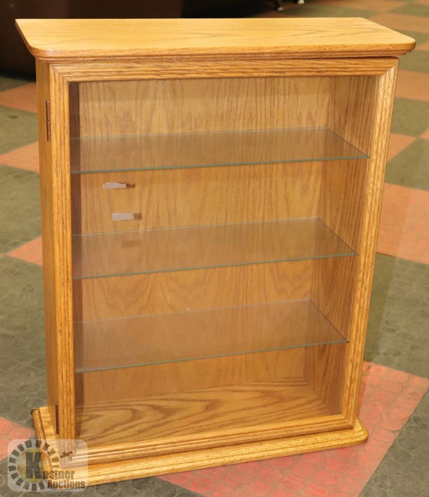 SOLID WOOD WALL DISPLAY CASE, CAN BE LOCKED