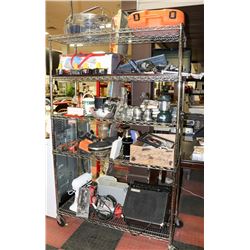 METRO RACK OF ASSORTED MISC INCLUDING ORNAMENTS