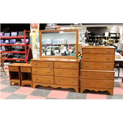 5 PIECE MAPLE KRUG BEDROOM FURNITURE SET INCL