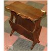 Image 1 : ESTATE ANTIQUE WOOD MAGAZINE TABLE, 12"X23"X22.5"H