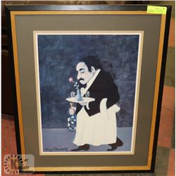 FRAMED PRINT "UNE MOMENT MONSIEUR".