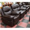 Image 1 : NEW NORWICH BROWN LEATHERETTE 3 PIECE RECLINING