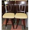 Image 1 : PAIR OF SWIVEL FABRIC SEAT 24" HIGH BAR CHAIRS