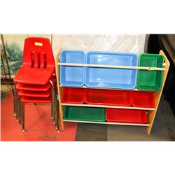 CHILDRENS STORAGE ORGANIZER SOLD WITH 4 STACKABLE